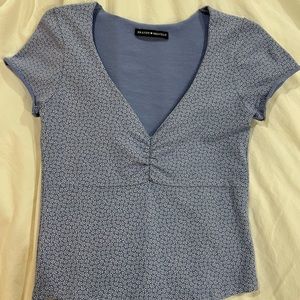Brandy Melville Light Blue V-Neck Top